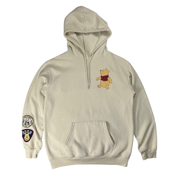 Disney Other - Disney Winnie the Pooh Kids Hoodie Almond Beige Patch Sleeve LH42404FH M 8-10‎